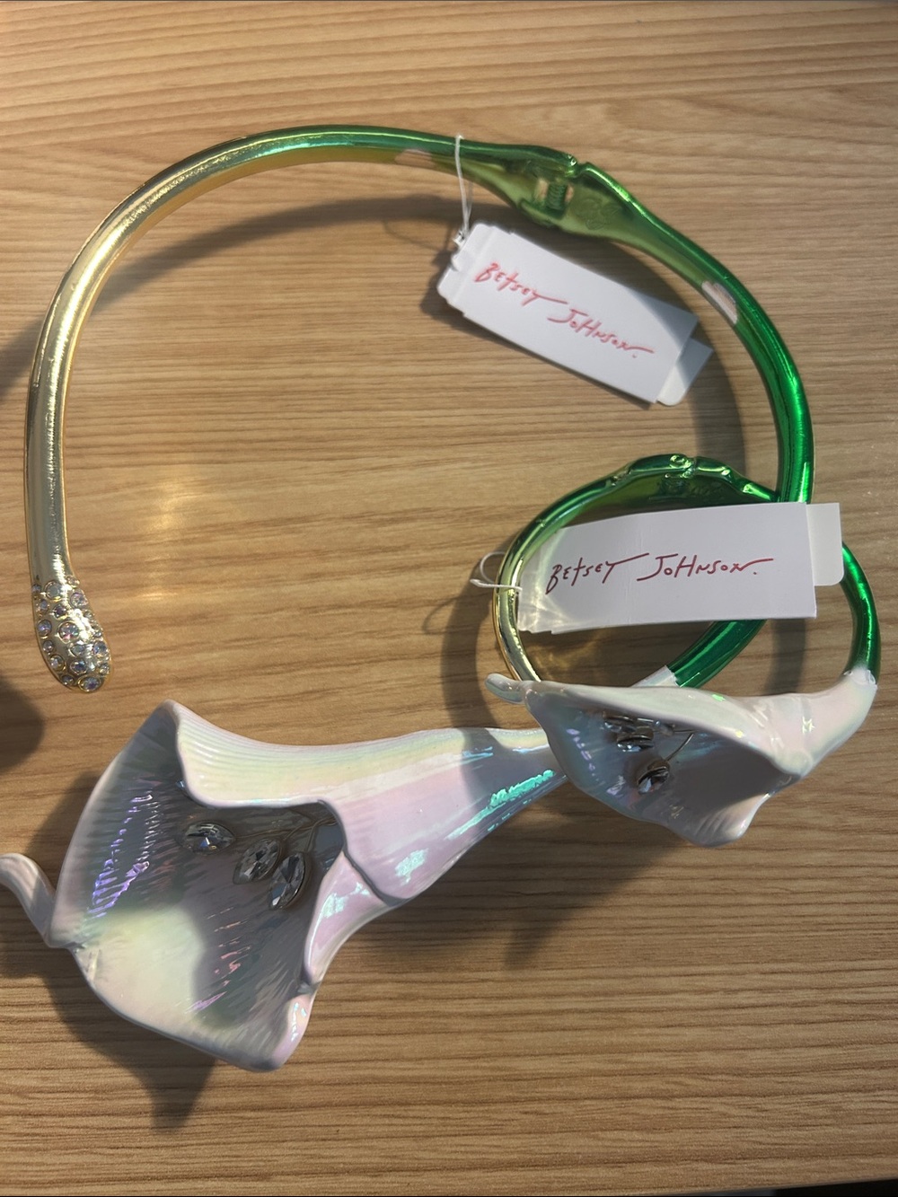 Betsey Johnson Necklace/Choker and Bracelet/Bangle Set